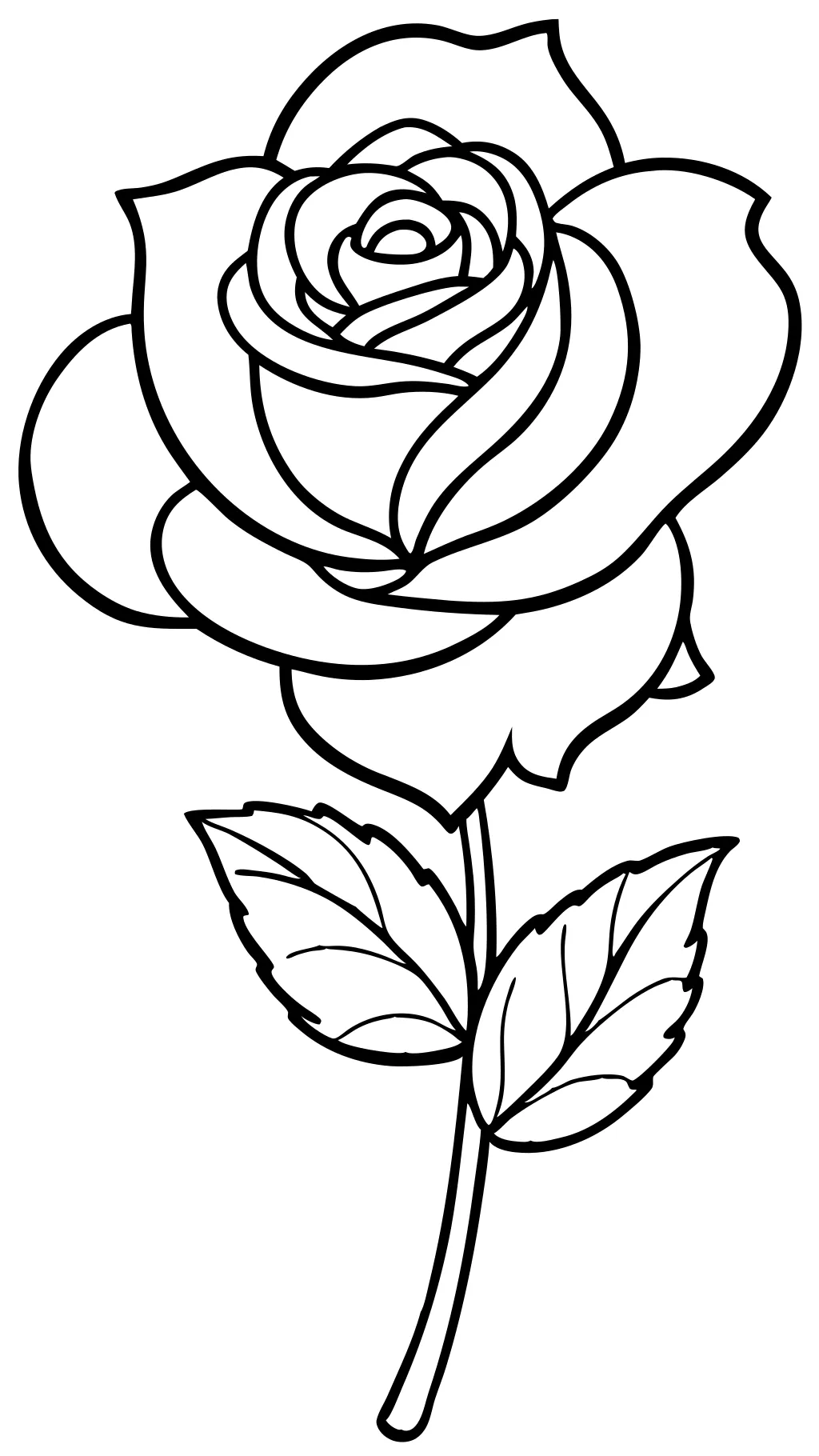 coloriages de rose faciles